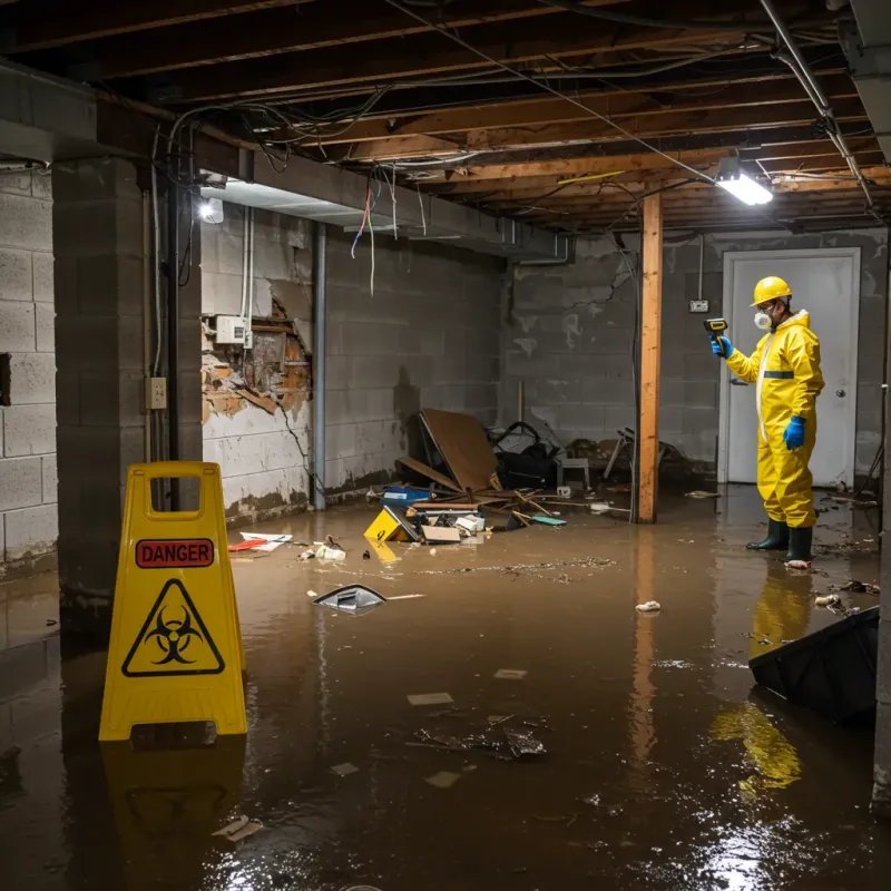 Flooded Basement Electrical Hazard in Moore County, NC Property