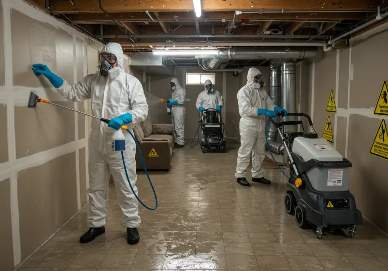 Basement Moisture Removal and Structural Drying process in Moore County, NC